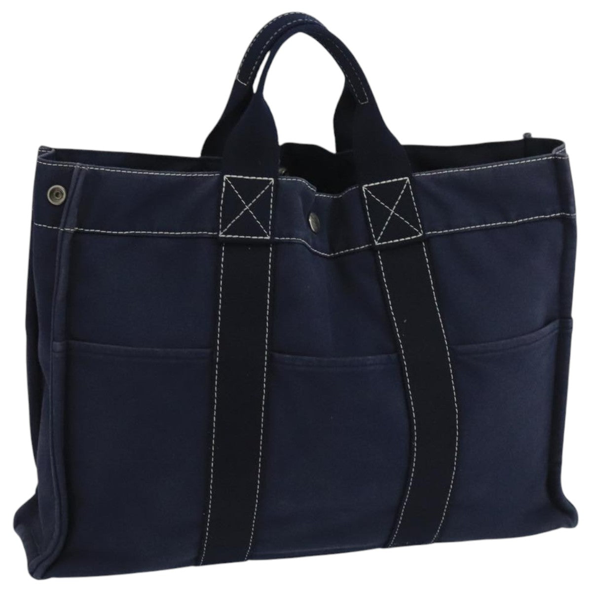 Hermès Deauville Navy Canvas Tote Bag (Pre-Owned)
