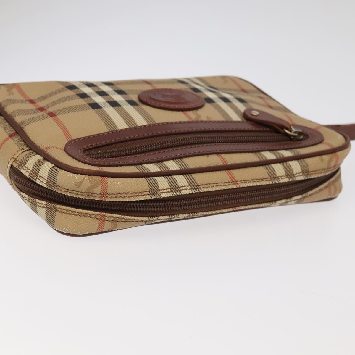 Burberry Nova Check Beige Canvas Clutch Bag (Pre-Owned)