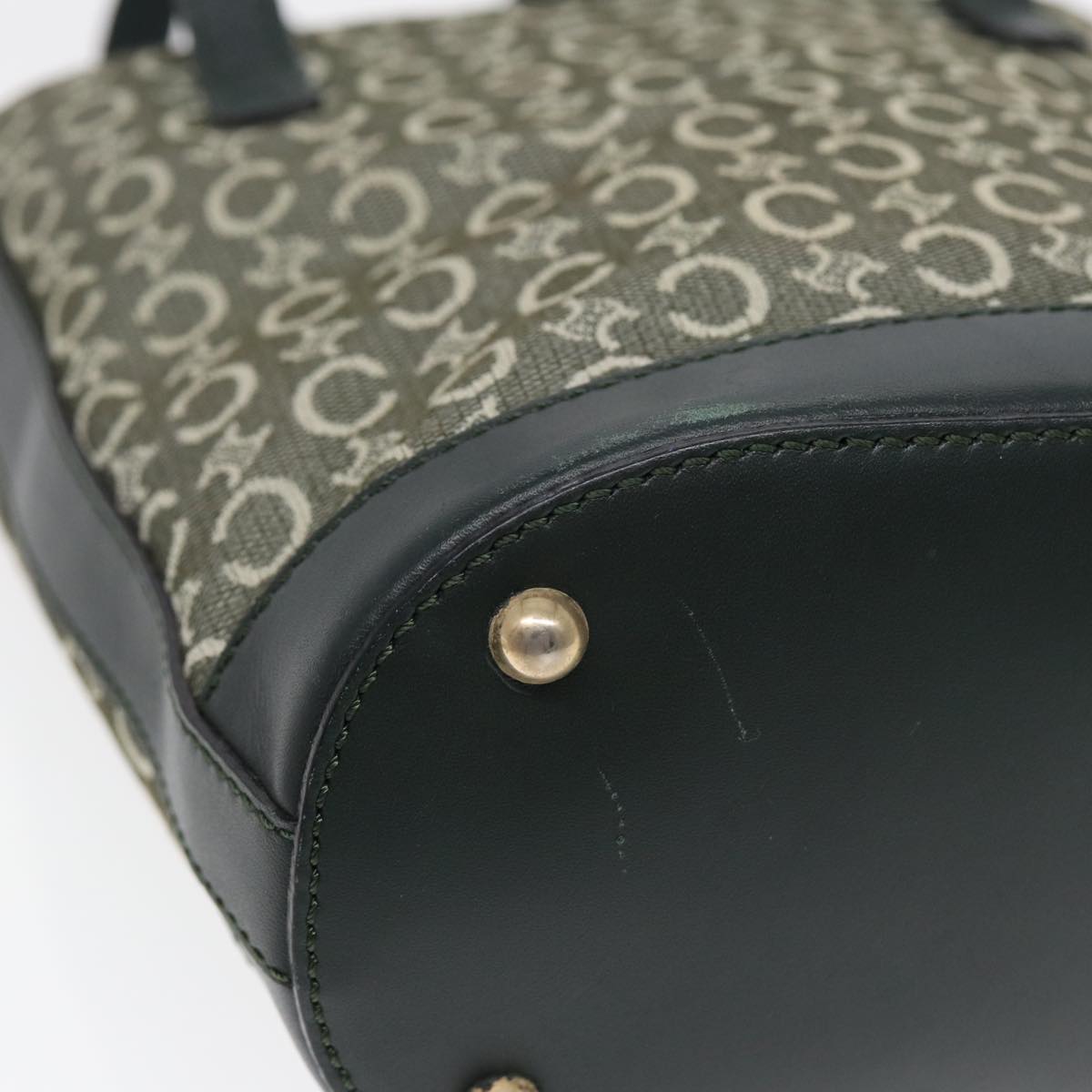 Céline Macadam Green Canvas Handbag (Pre-Owned)