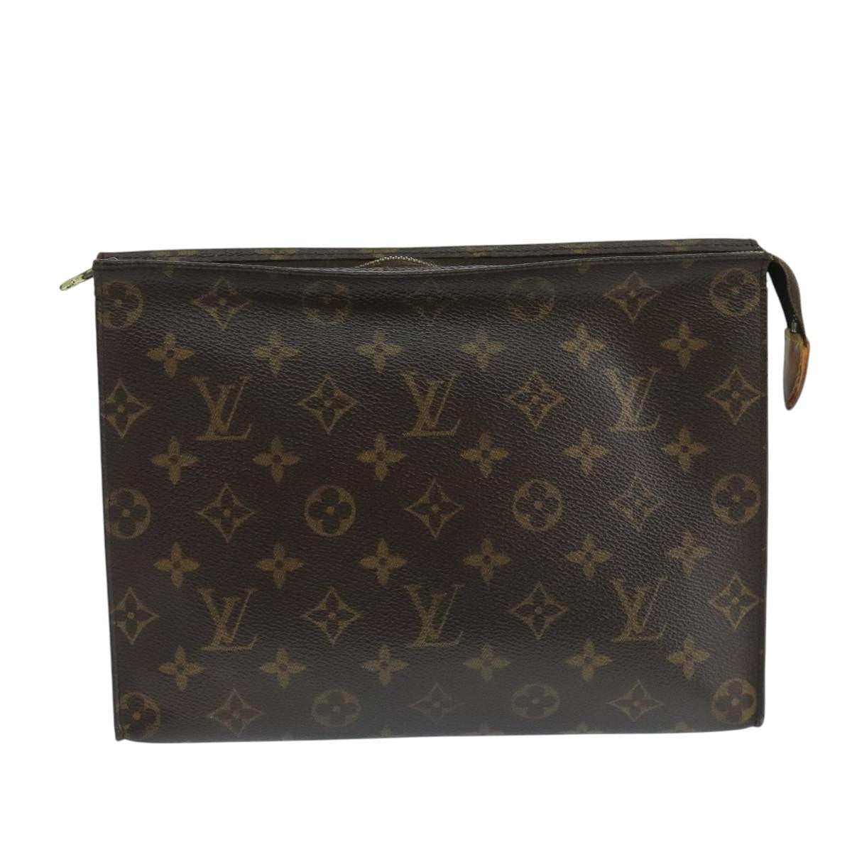 Louis Vuitton Poche Toilette Brown Canvas Clutch Bag (Pre-Owned)