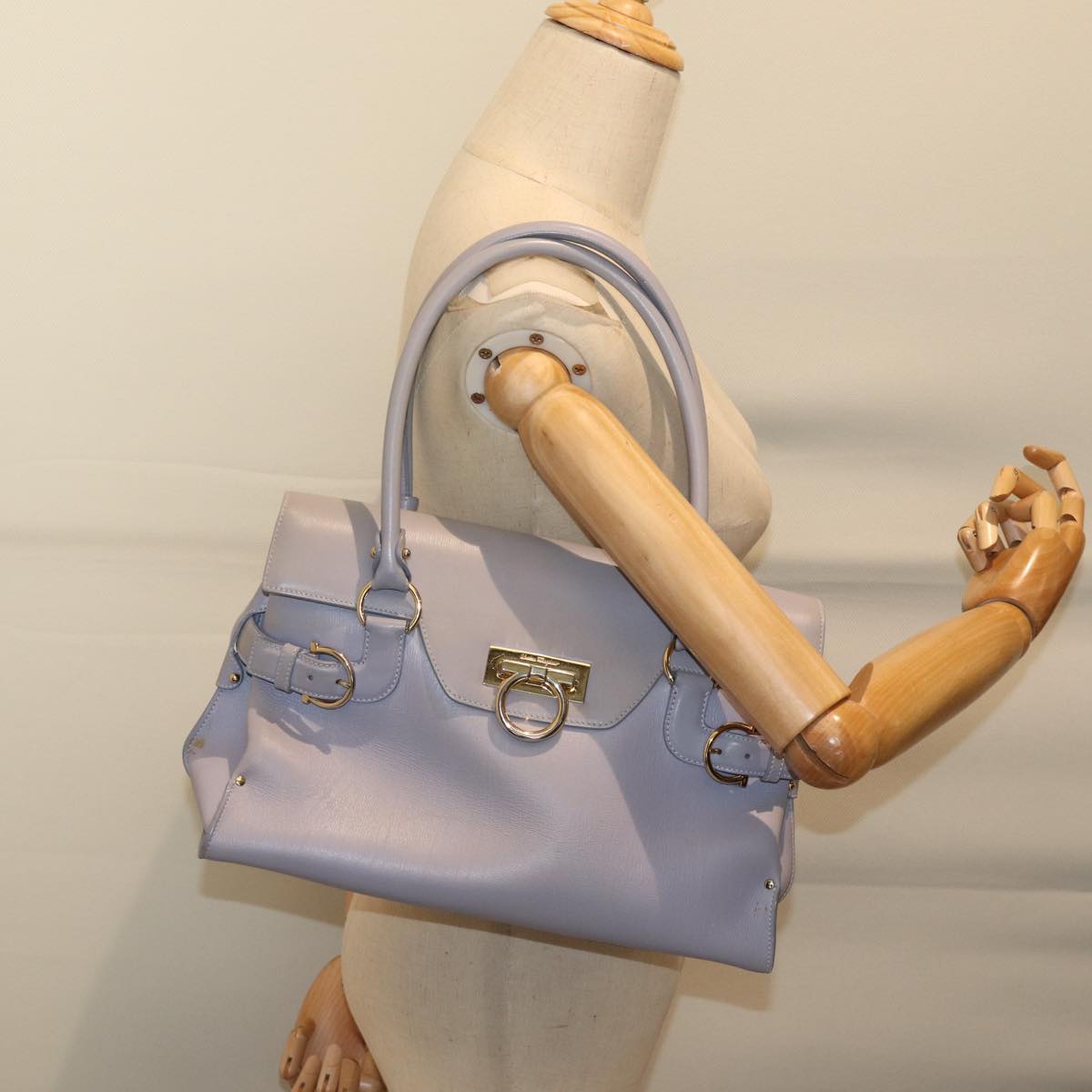Salvatore Ferragamo Purple Leather Shopper Bag (Pre-Owned)