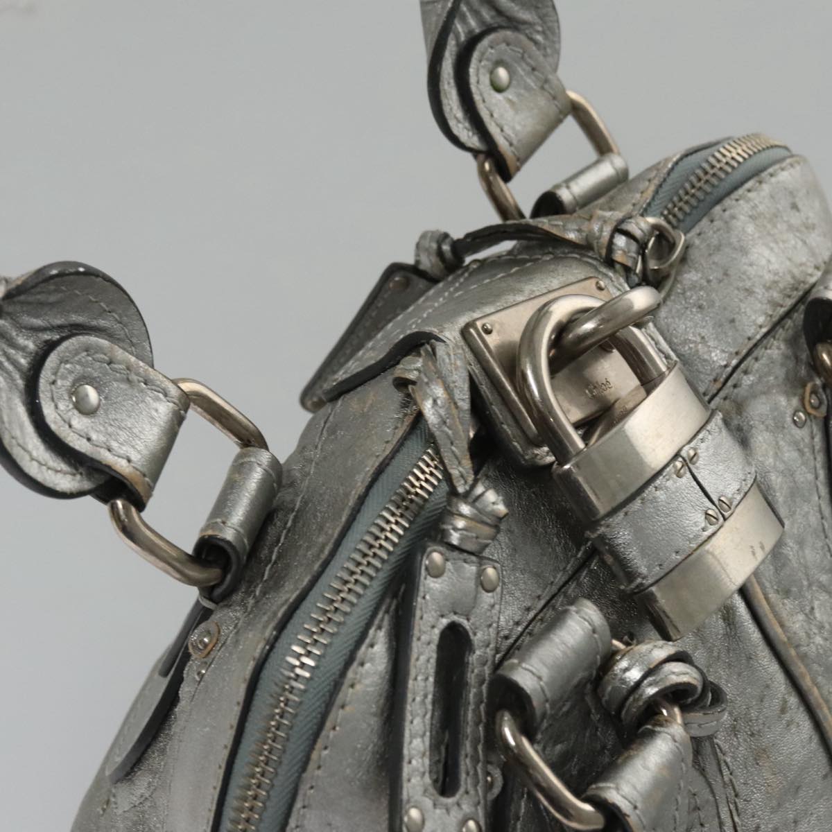 Chloé Paddington Silver Leather Handbag (Pre-Owned)