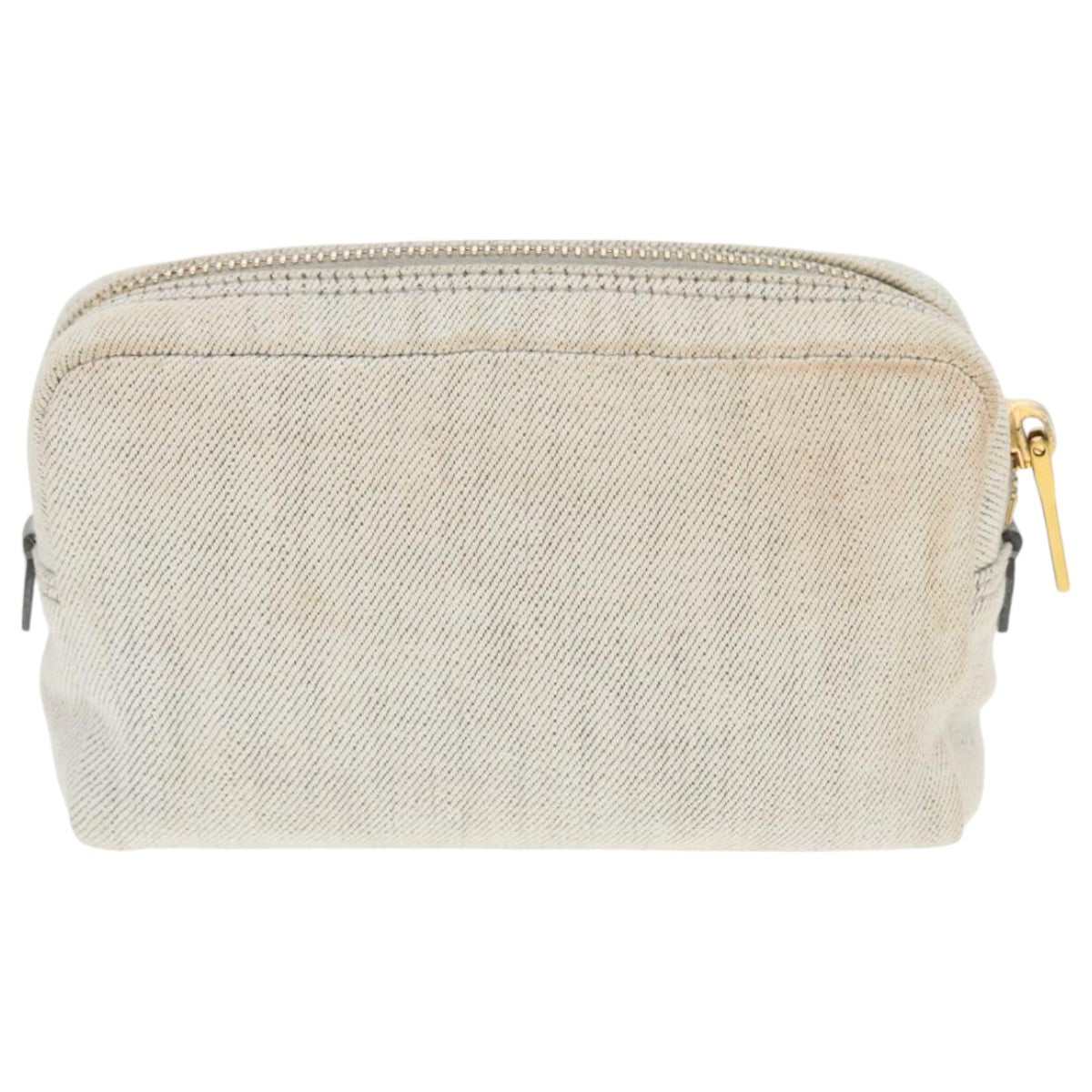 Prada Triangle Logo Beige Denim - Jeans Clutch Bag (Pre-Owned)