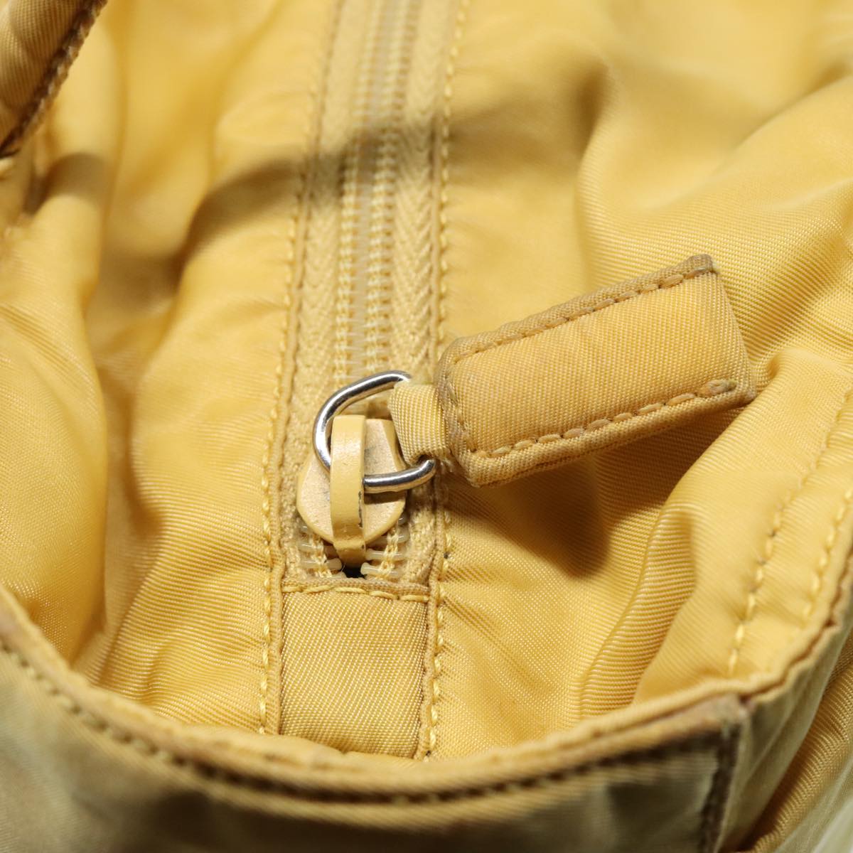 Prada Tessuto Yellow Synthetic Handbag (Pre-Owned)