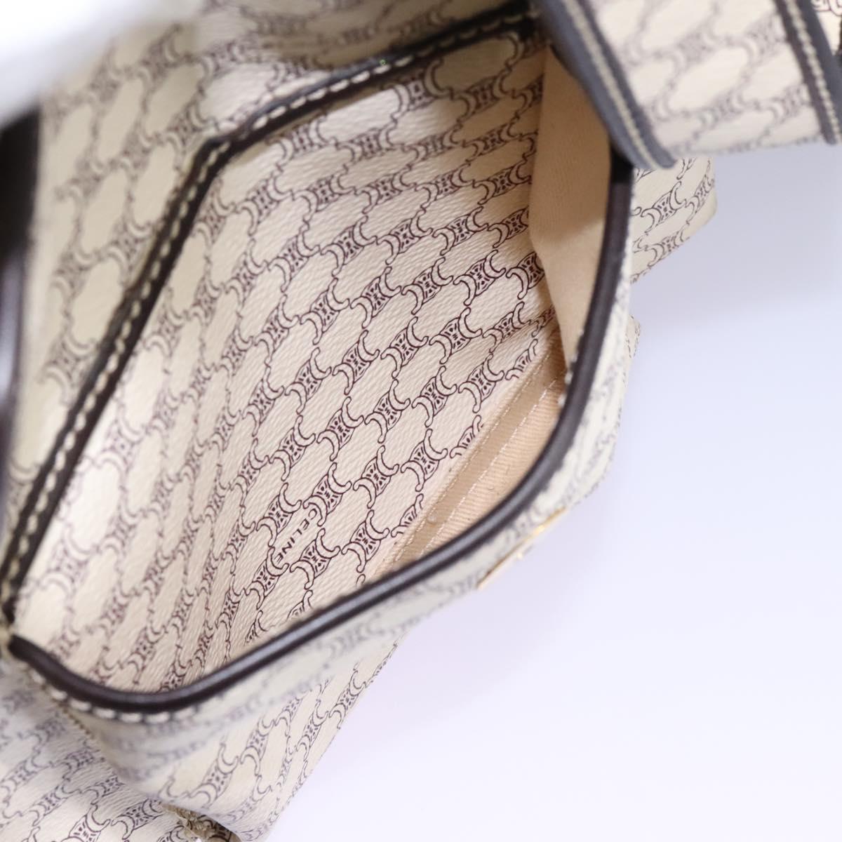 Céline Macadam White Canvas Shoulder Bag (Pre-Owned)