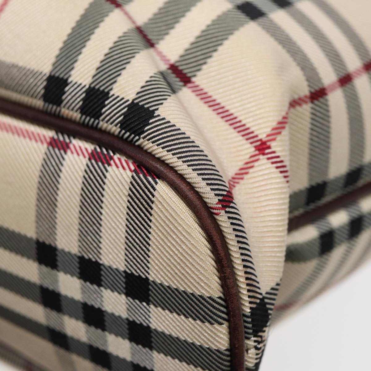 Burberry Nova Check Beige Canvas Handbag (Pre-Owned)