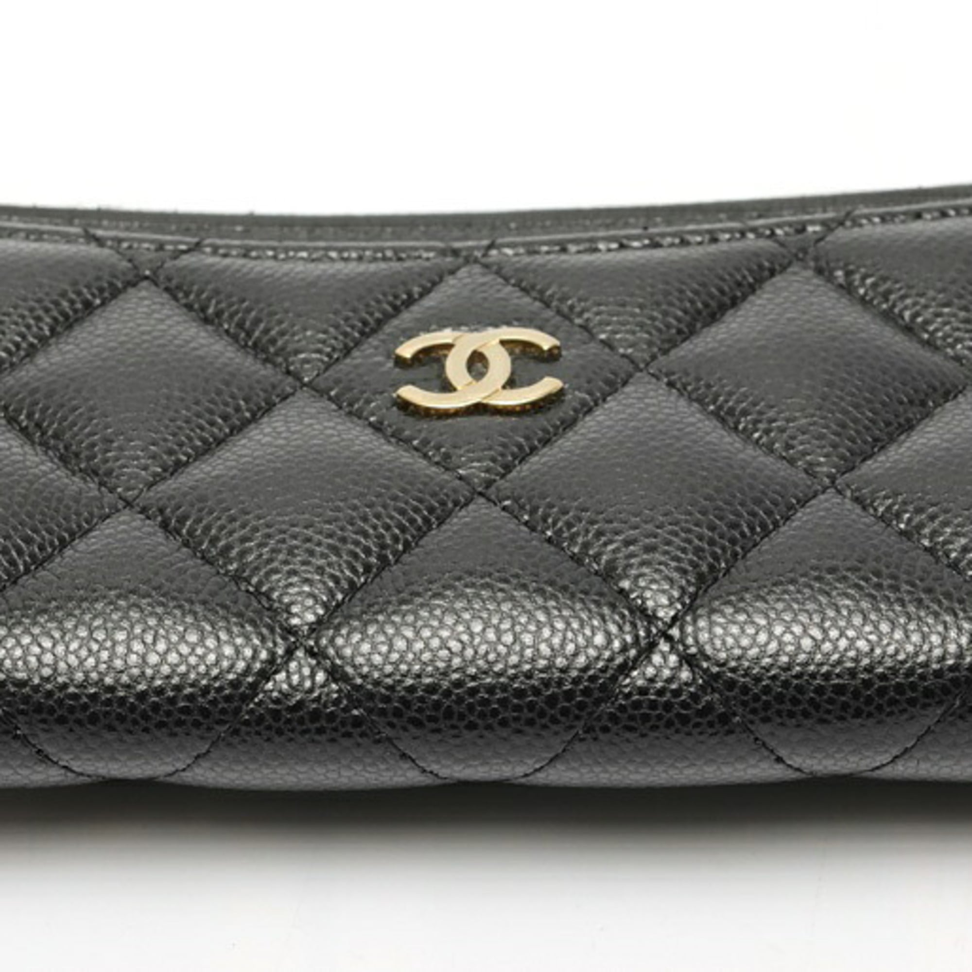 Chanel Black Grained Calfskin Coin Purse/Coin Case (Pre-Owned)