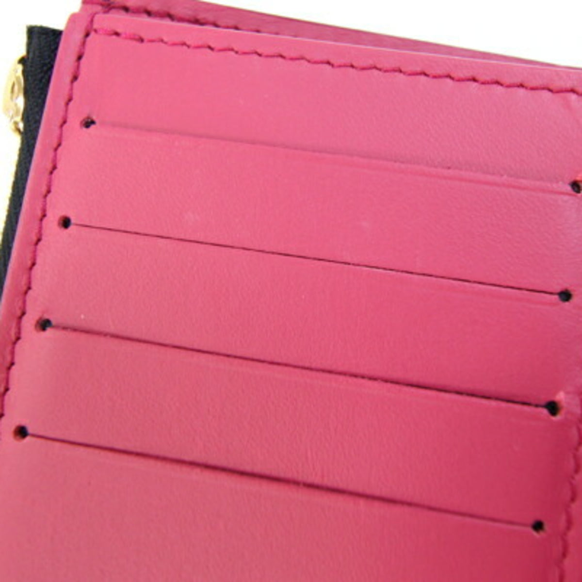 Louis Vuitton Bicolor Hot Pink Noir Leather Wallet (Tri-Fold) (Pre-Owned)