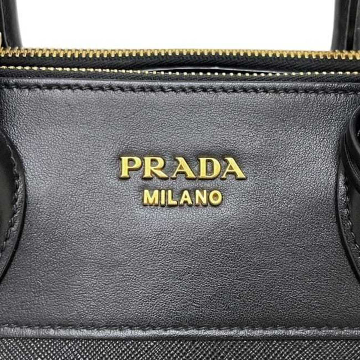 Prada Black Nero Leather Saffiano Handbag Shoulder Bag (Pre-Owned)