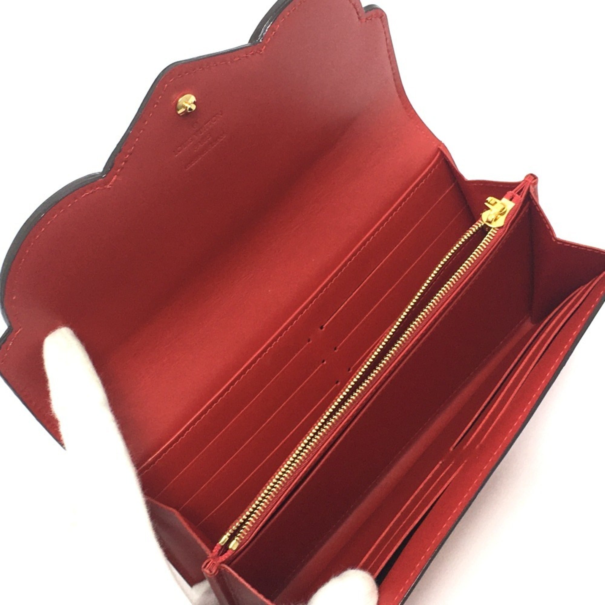 Louis Vuitton Cerise Red Color Monogram Vernis Long Wallet (Bi-Fold) (Pre-Owned)