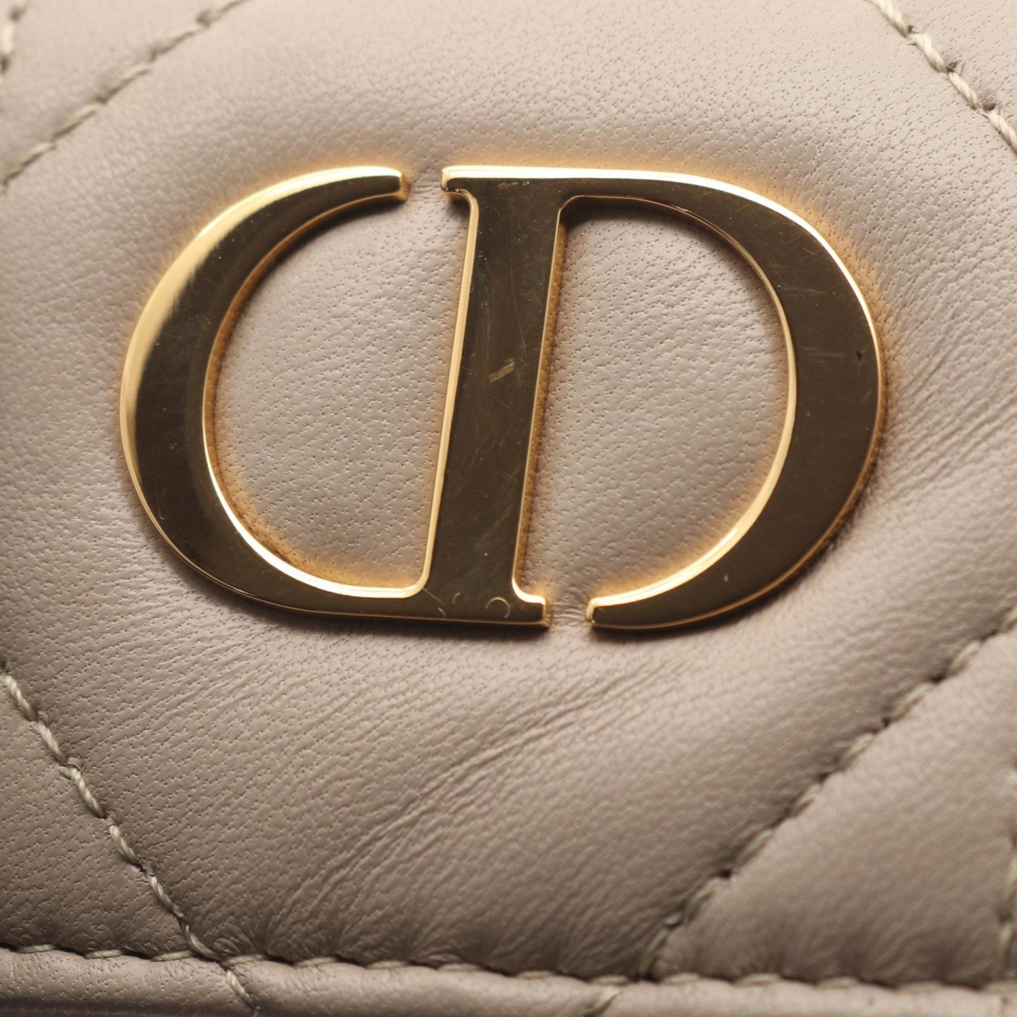 Christian Dior Beige Leather Backpack Handbag (Pre-Owned)