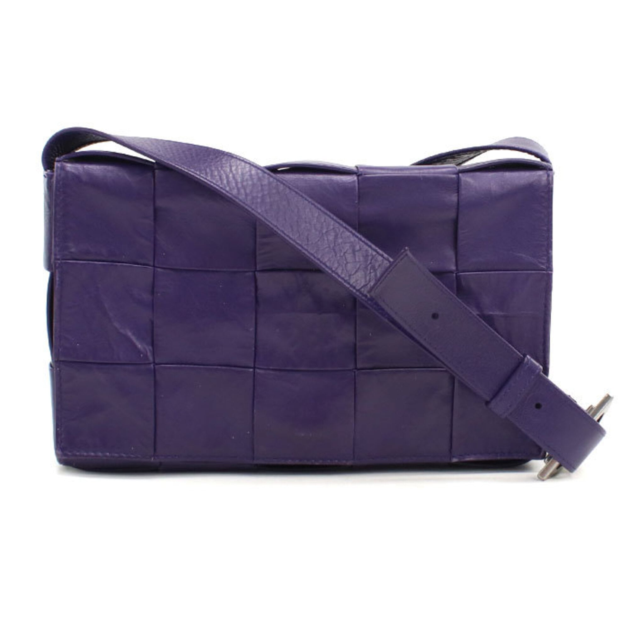 Bottega Veneta Purple Leather Shoulder Bag (Pre-Owned)