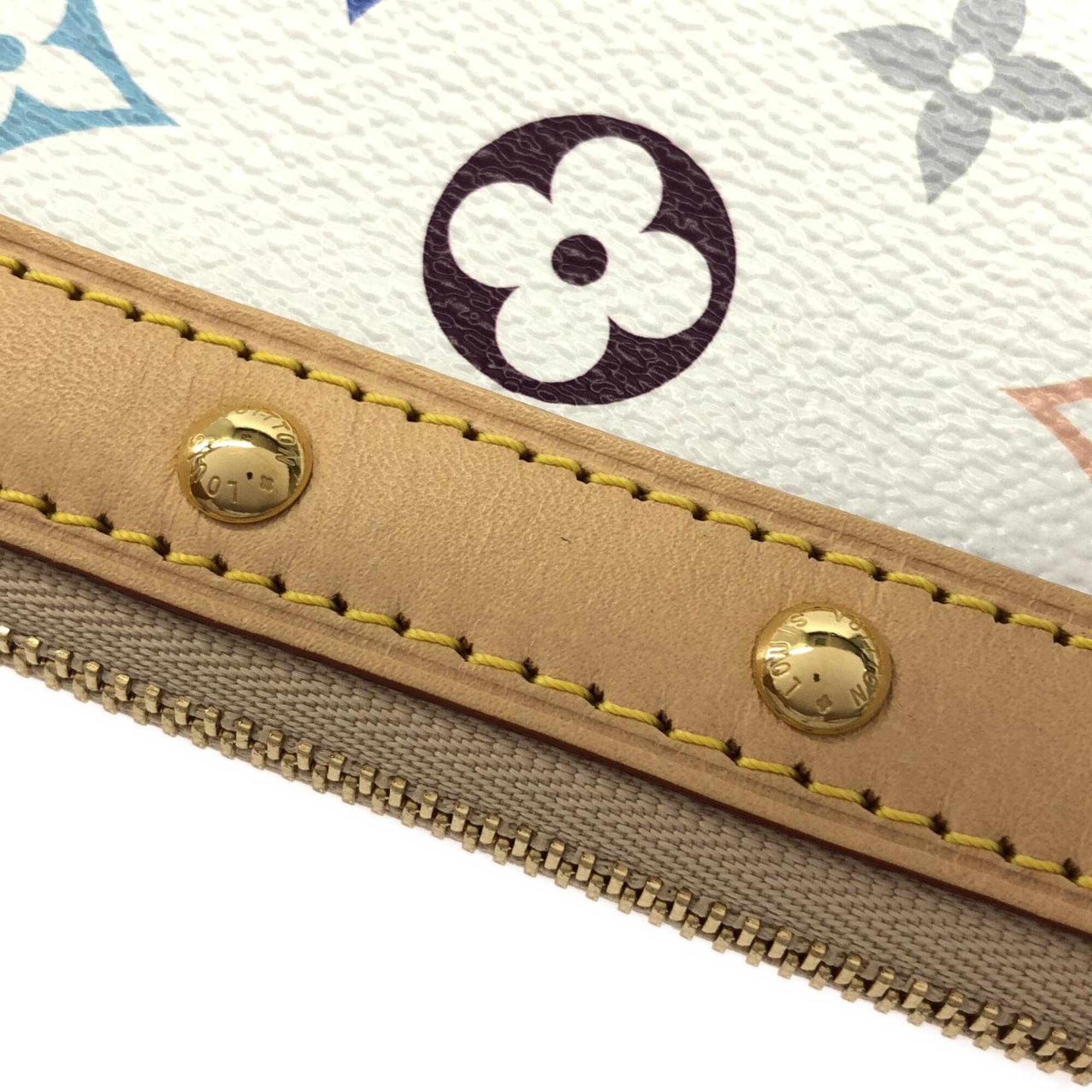 Louis Vuitton White Coated Canvas Pochette Pouch (Pre-Owned)