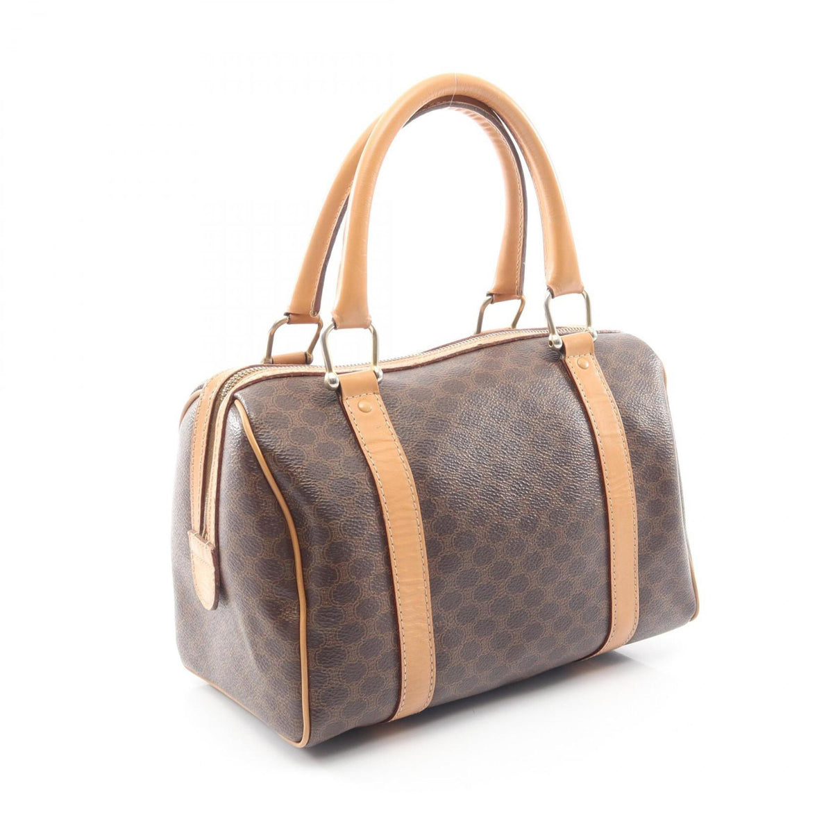 Celine Brown Coated Canvas Leather Handbag Tote Bag (Pre-Owned)