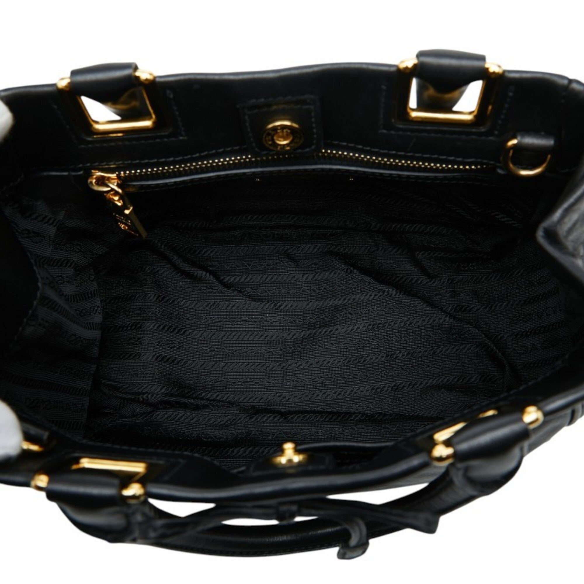 Prada Black Leather Handbag Shoulder Bag (Pre-Owned)