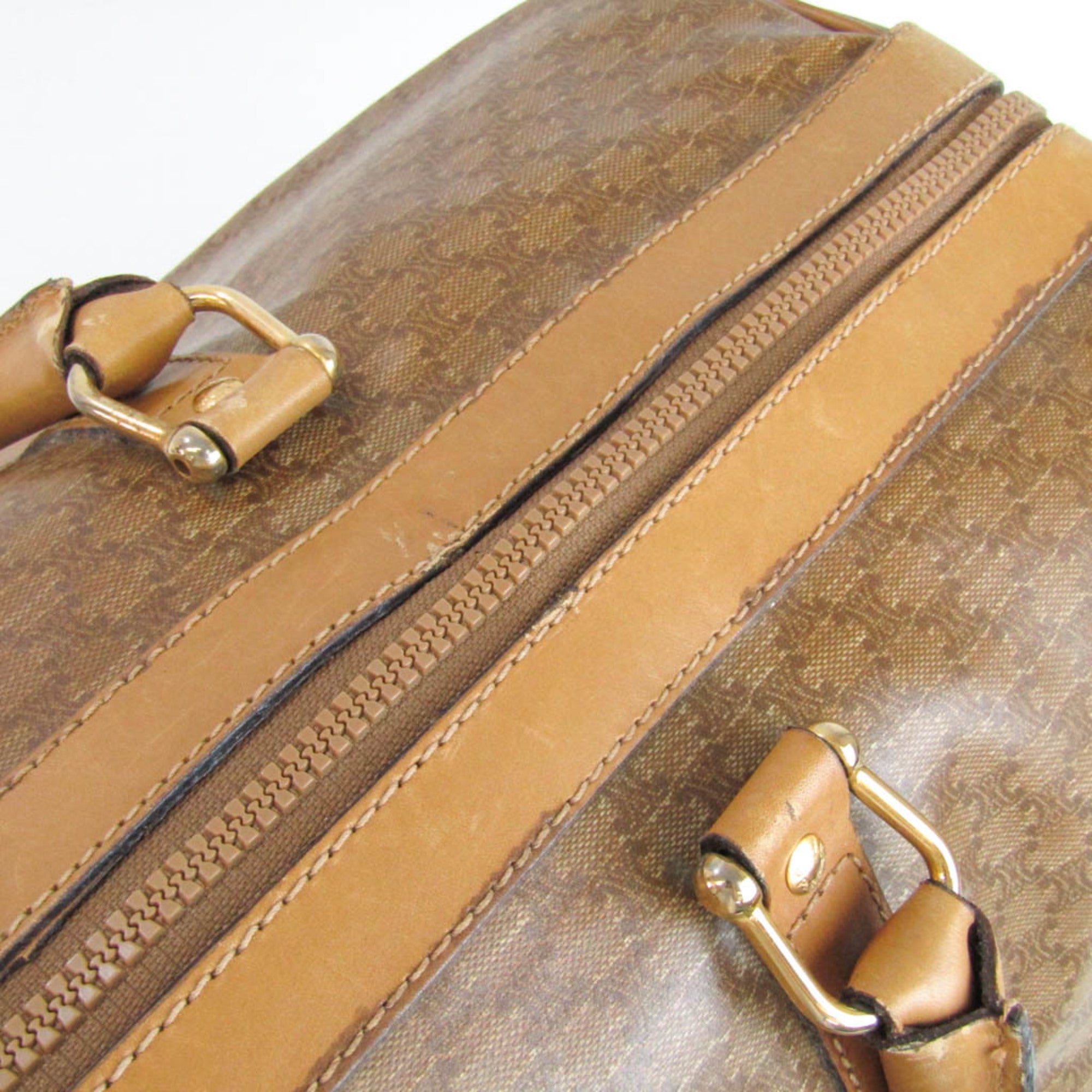 Celine Macadam Beige Pvc Leather Boston Bag (Pre-Owned)