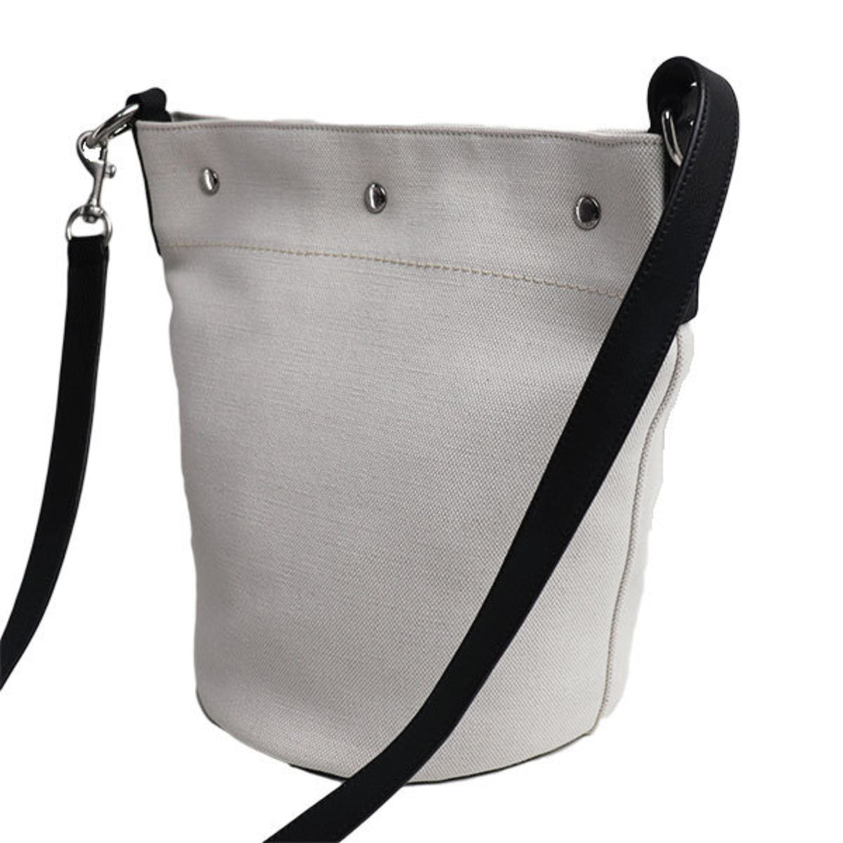 Yves Saint Laurent Black White Canvas Pouch Shoulder Bag (Pre-Owned)