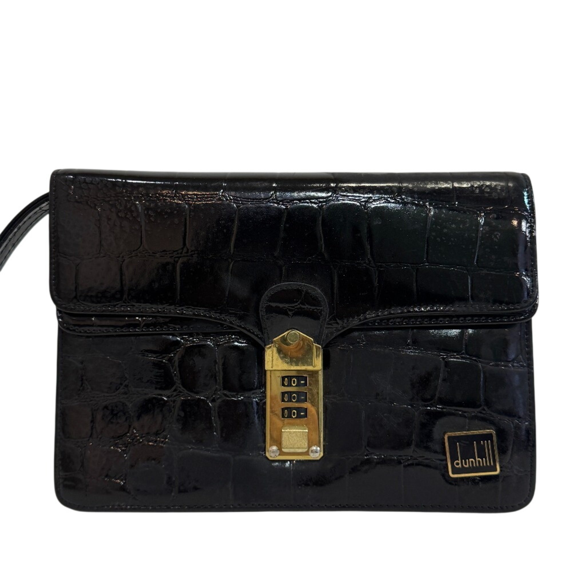 Dunhill Black Leather Clutch Bag Pouch (Pre-Owned)