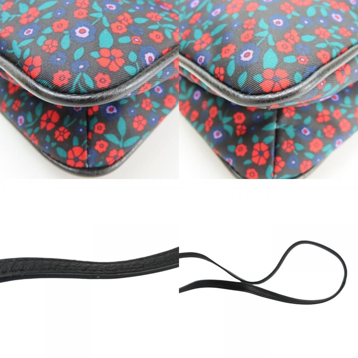 Coach Black Multi-Color Nylon Leather Shoulder Bag (Pre-Owned)