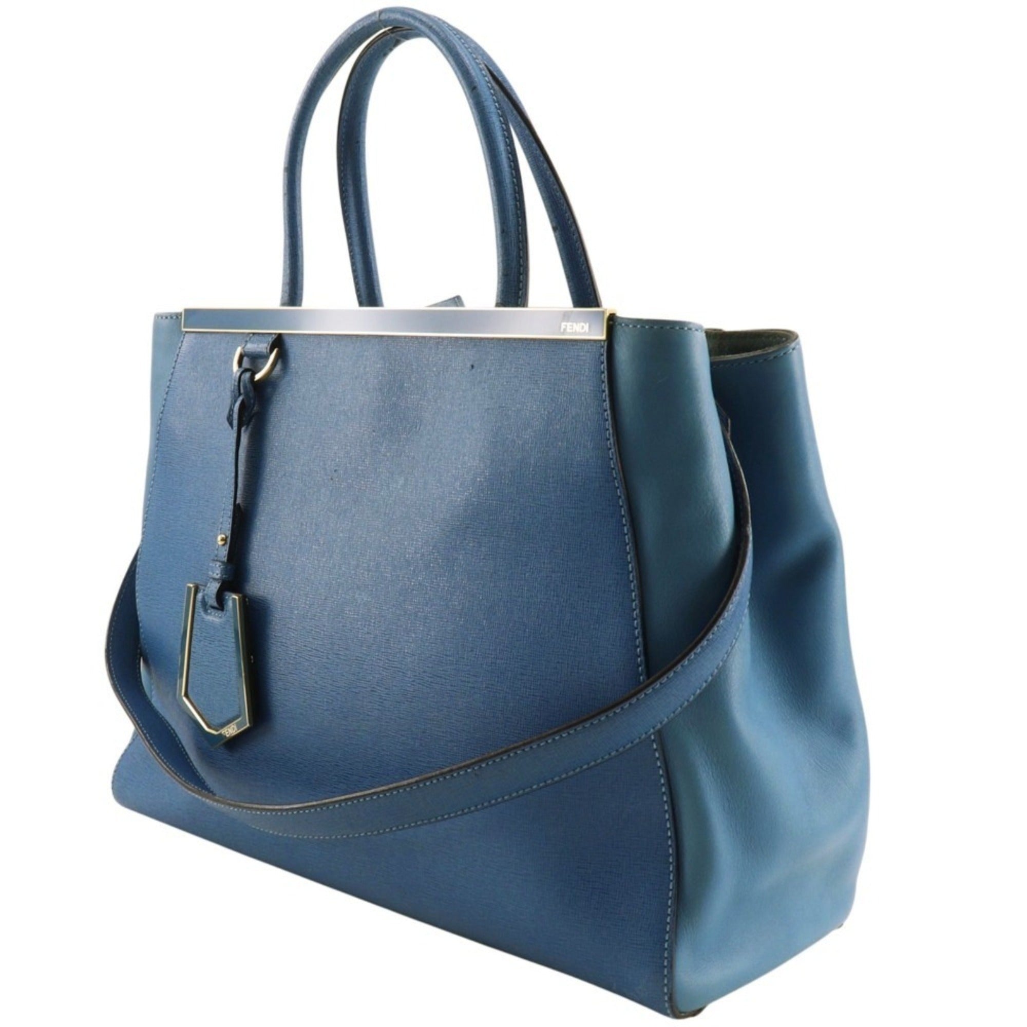 Fendi Blue Leather Handbag (Pre-Owned)
