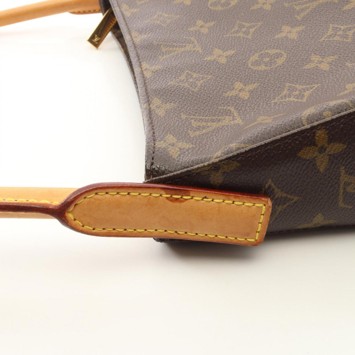 Louis Vuitton Brown Coated Canvas Leather Handbag Shoulder Bag (Pre-Owned)
