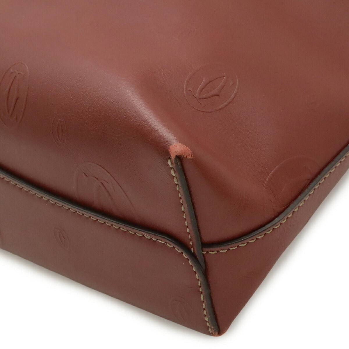 Cartier Happy Birthday Bordeaux Leather Shoulder Bag Tote Bag (Pre-Owned)