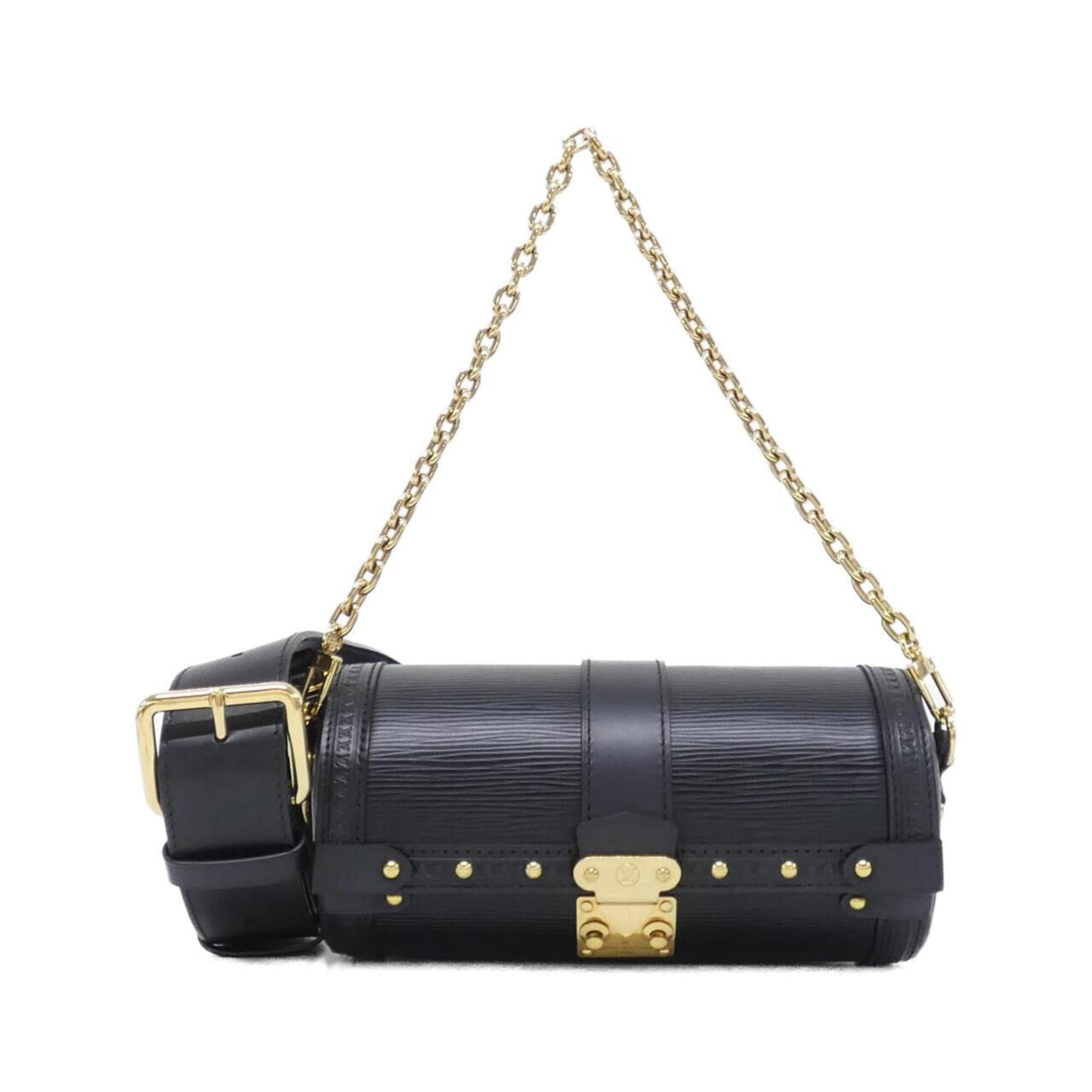Louis Vuitton Black Leather Shoulder Bag (Pre-Owned)