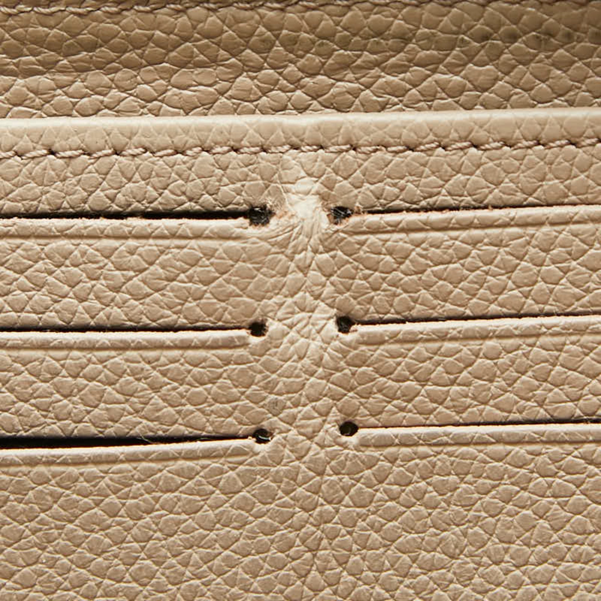 Louis Vuitton Beige Cream Tourterelle Leather Long Wallet (Bi-Fold) (Pre-Owned)