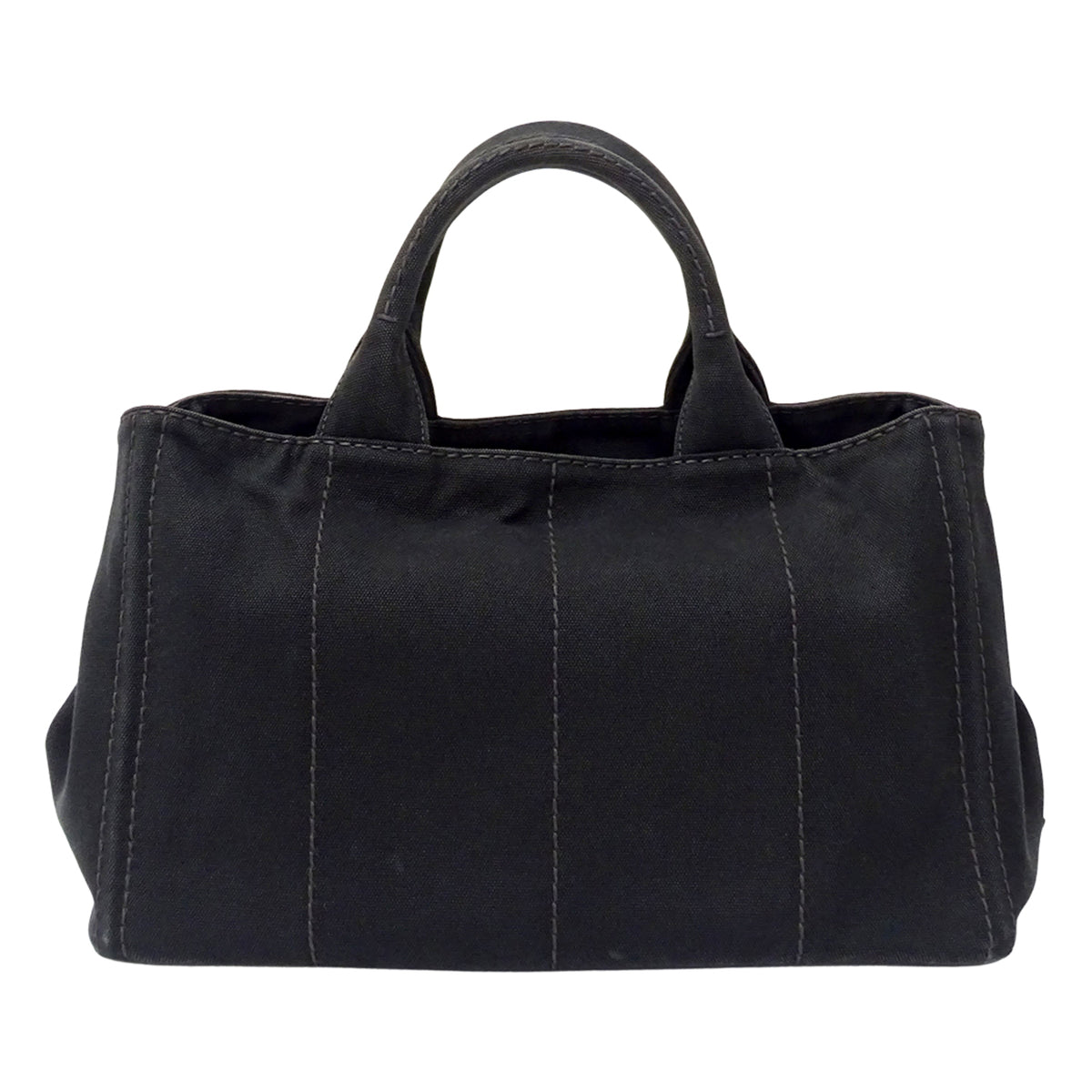 Prada Black Canvas Handbag Shoulder Bag Tote Bag (Pre-Owned)