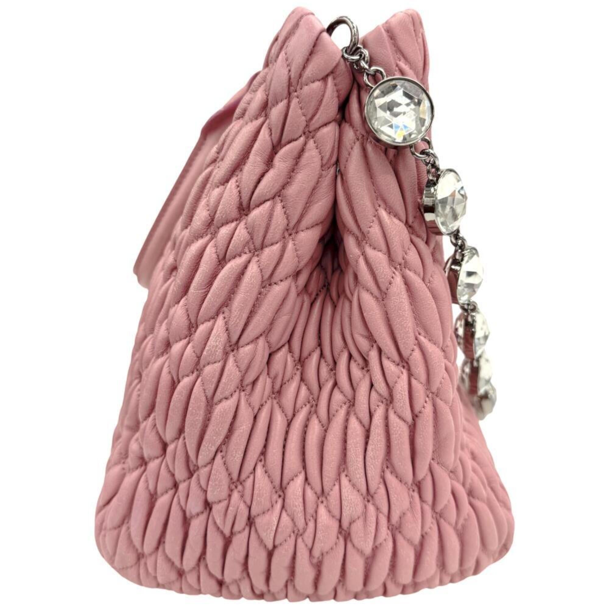 Miu Miu Pink Leather Handbag Shoulder Bag (Pre-Owned)