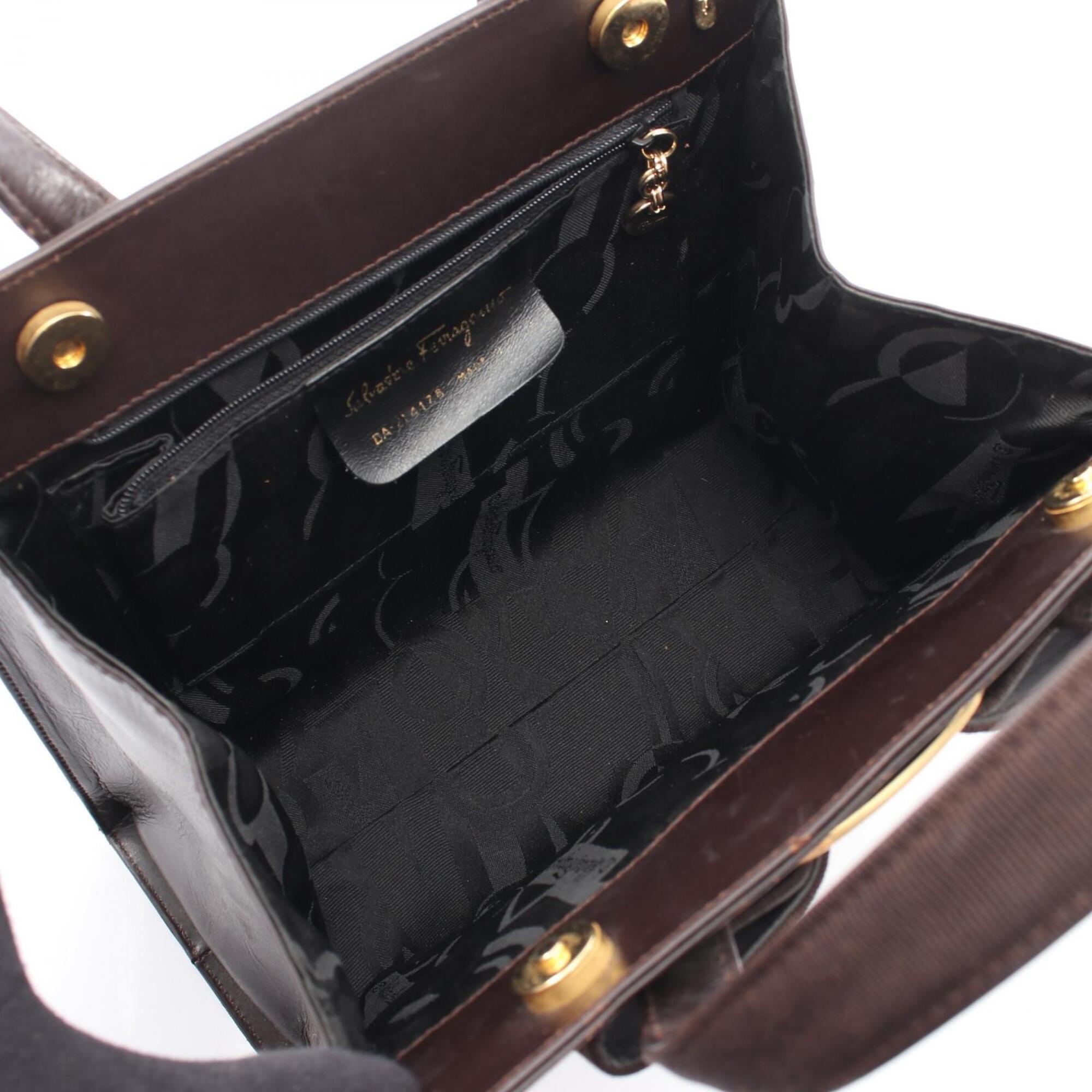 Salvatore Ferragamo Brown Leather Handbag (Pre-Owned)