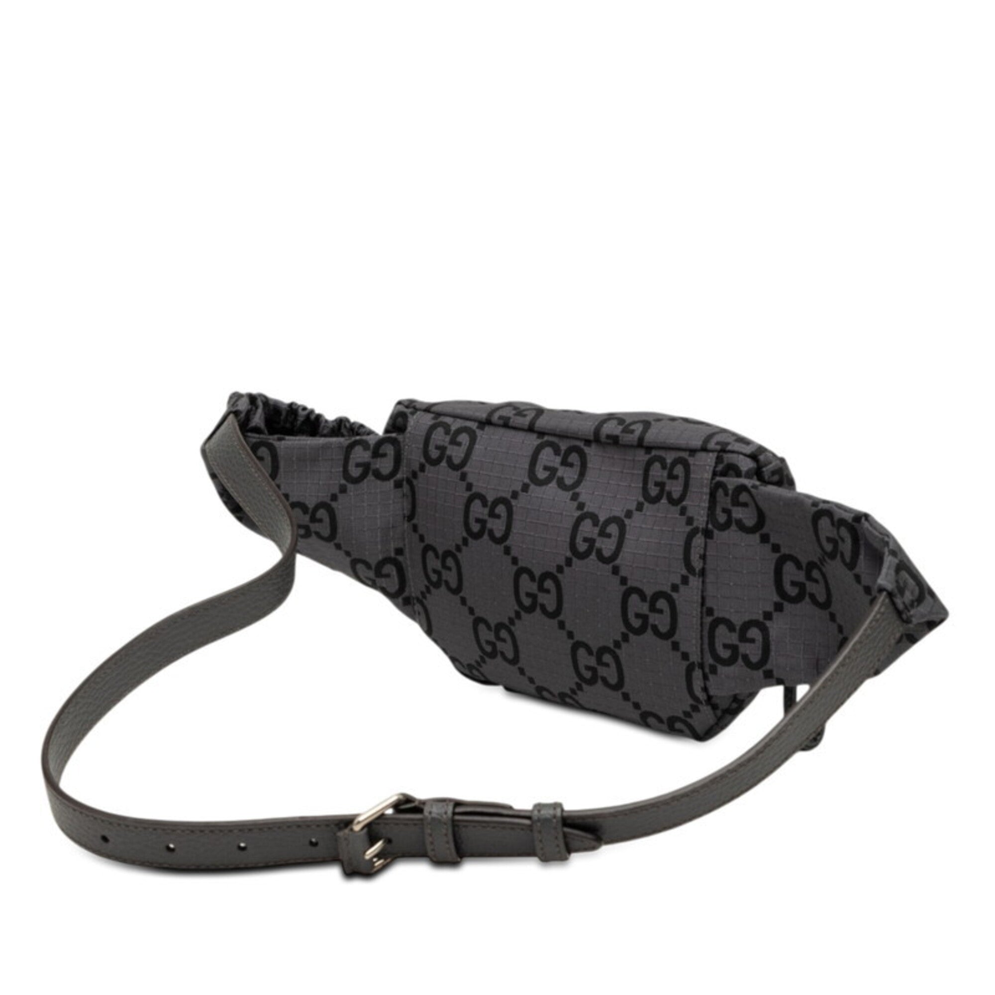 Gucci Gray Nylon Leather Fanny Pack (Pre-Owned)