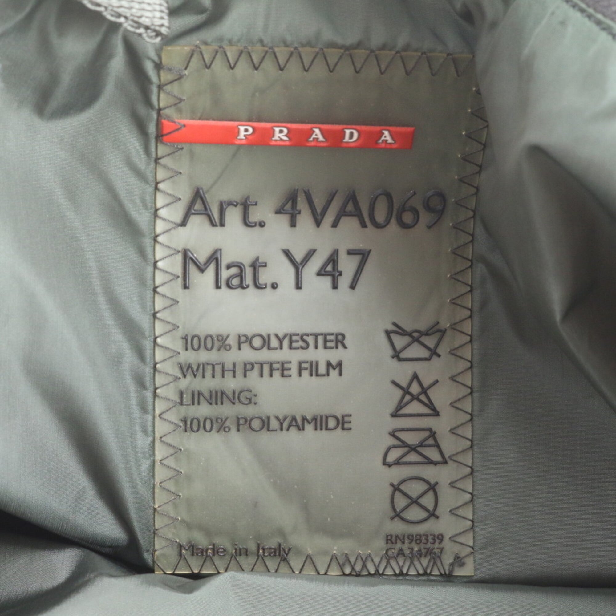 Pradasports Khaki Orange Nylon Handbag Tote Bag (Pre-Owned)