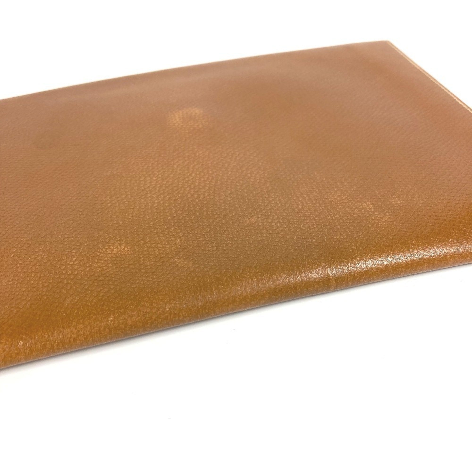 Hermes Brown Leather Clutch Bag Pochette Pouch (Pre-Owned)