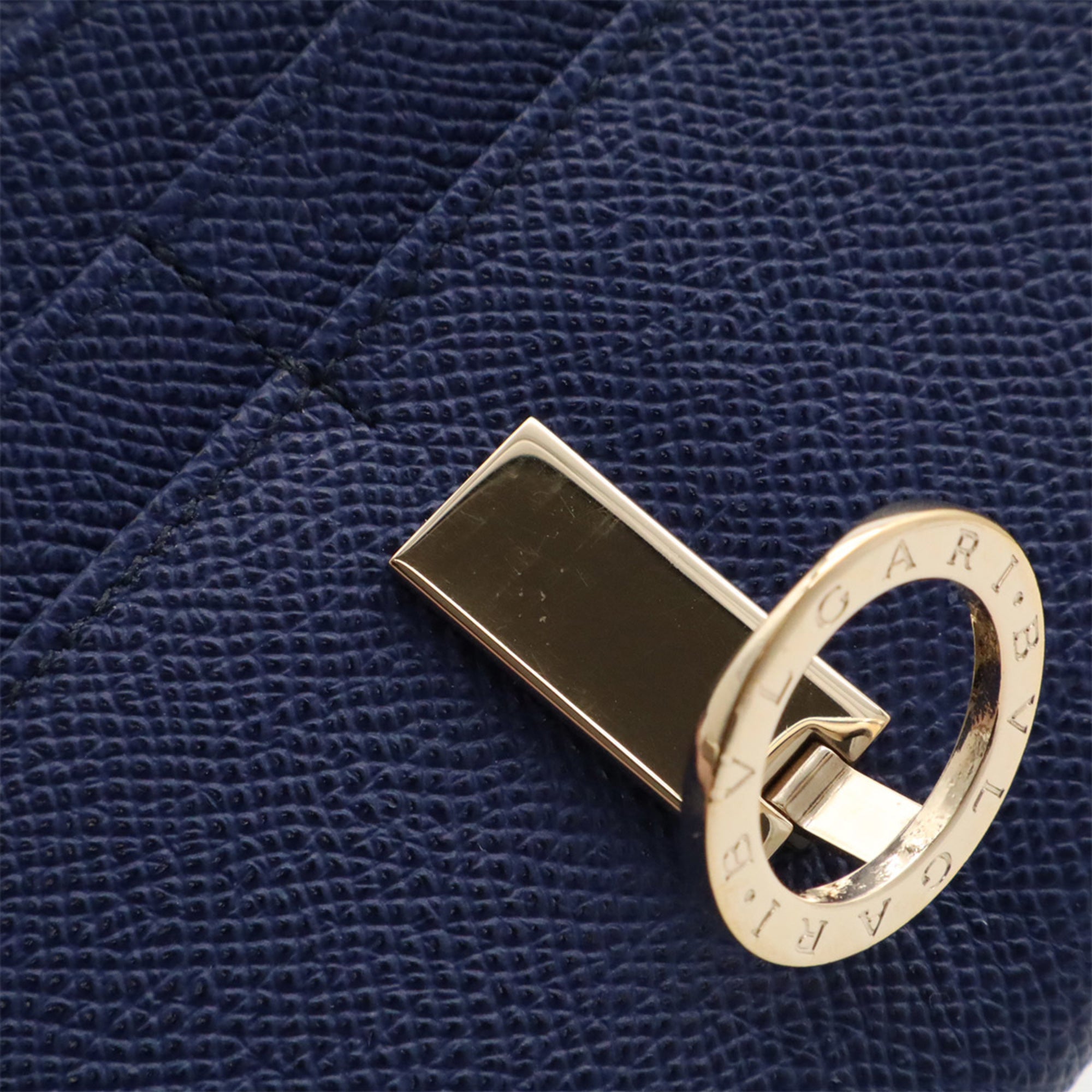 Bvlgari Blue Leather Long Wallet (Bi-Fold) (Pre-Owned)