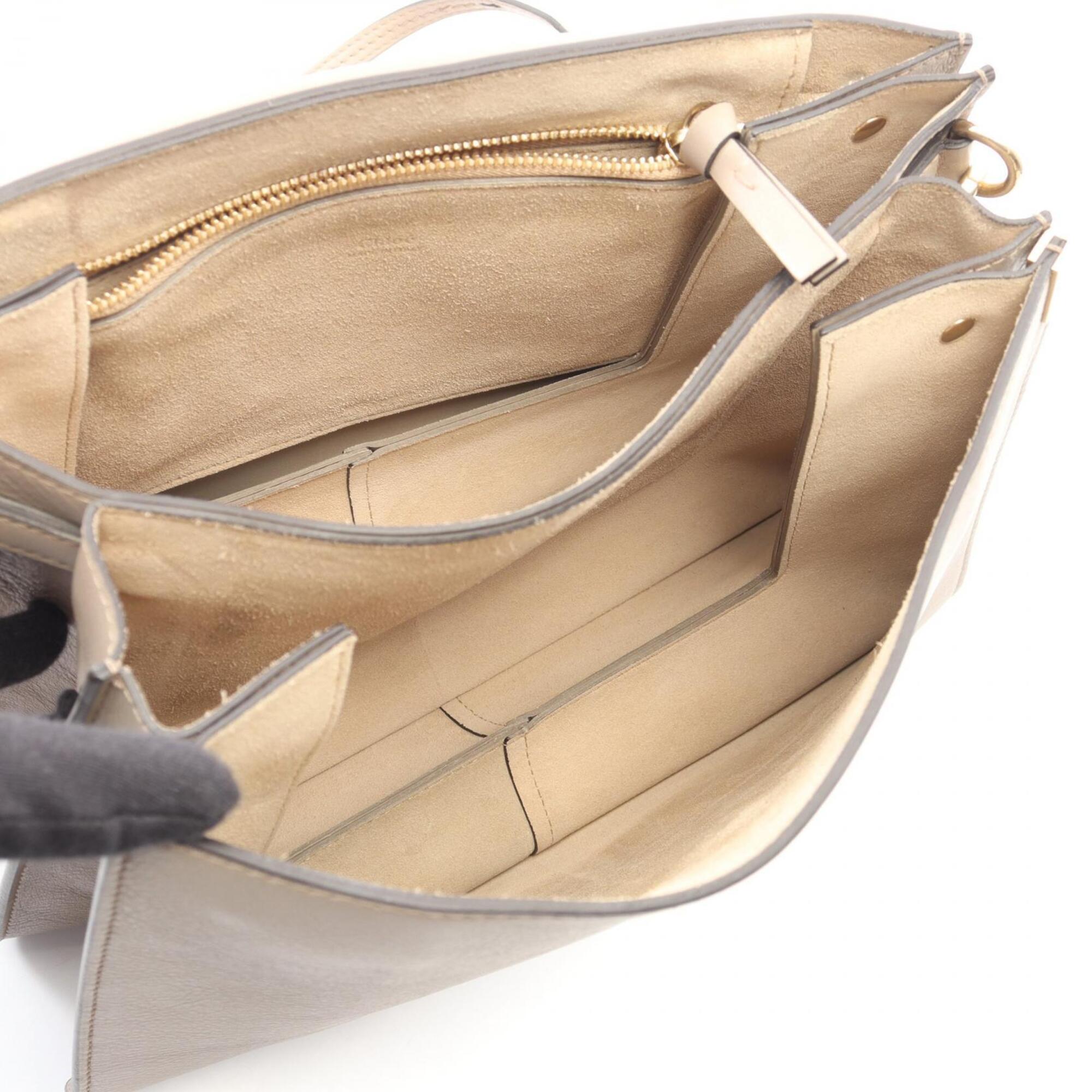 Chloé Beige Leather Suede Handbag Shoulder Bag (Pre-Owned)