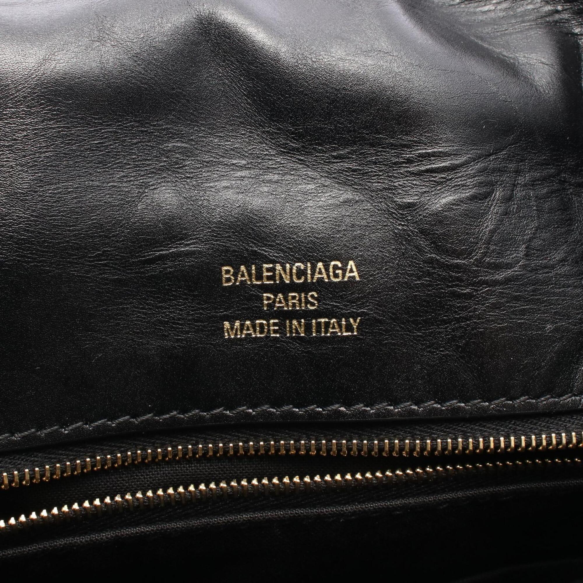Balenciaga Black Leather Handbag Shoulder Bag (Pre-Owned)