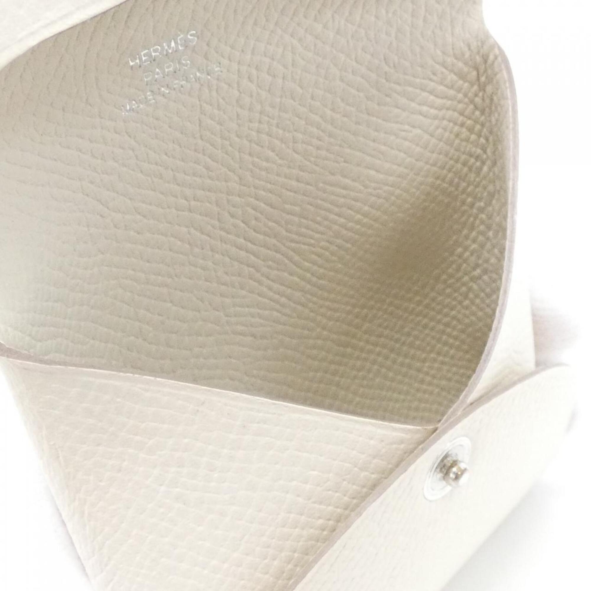 Hermes White Epsom Leather Coin Purse/Coin Case (Pre-Owned)