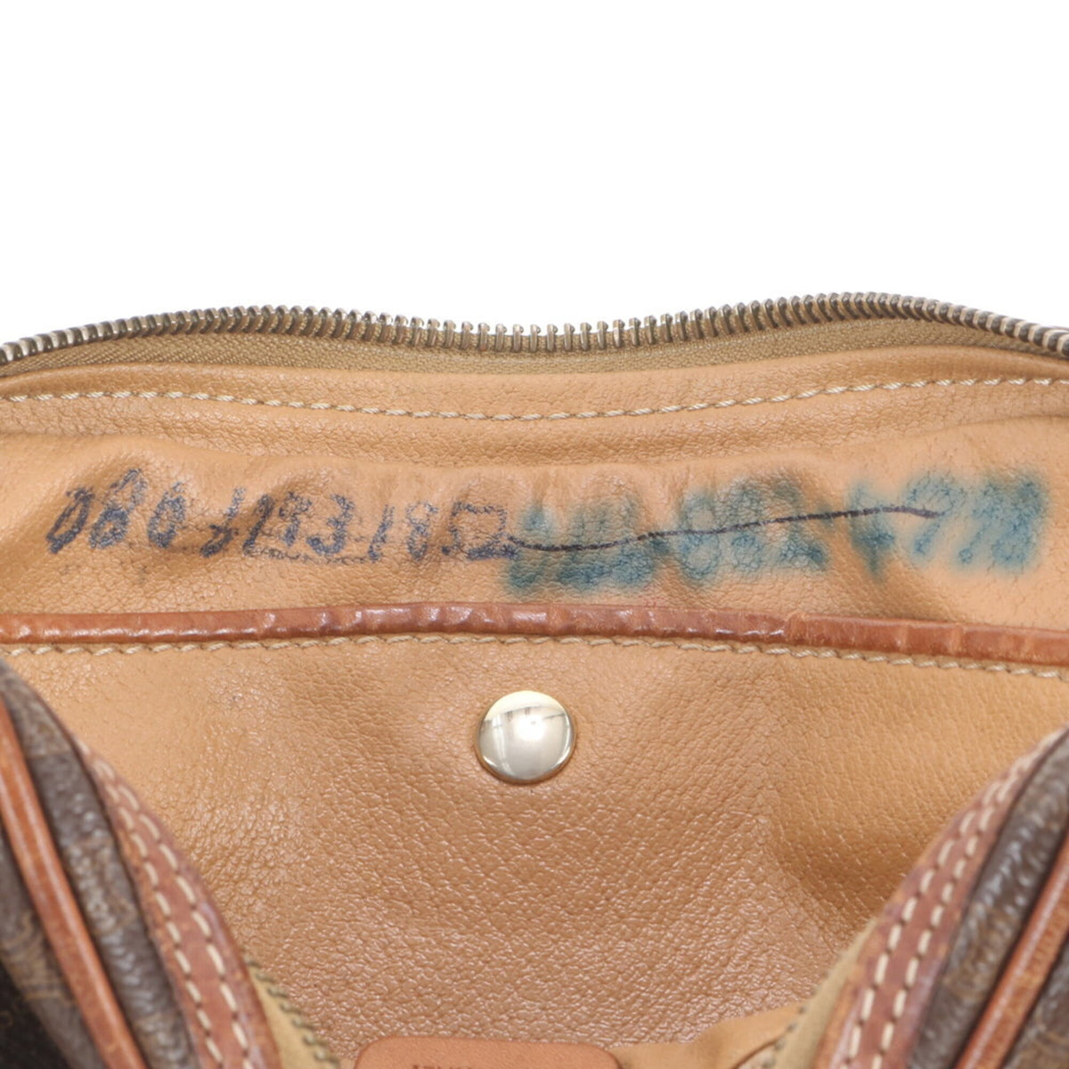 Celine Brown Leather Coated Canvas Clutch Bag Pouch (Pre-Owned)