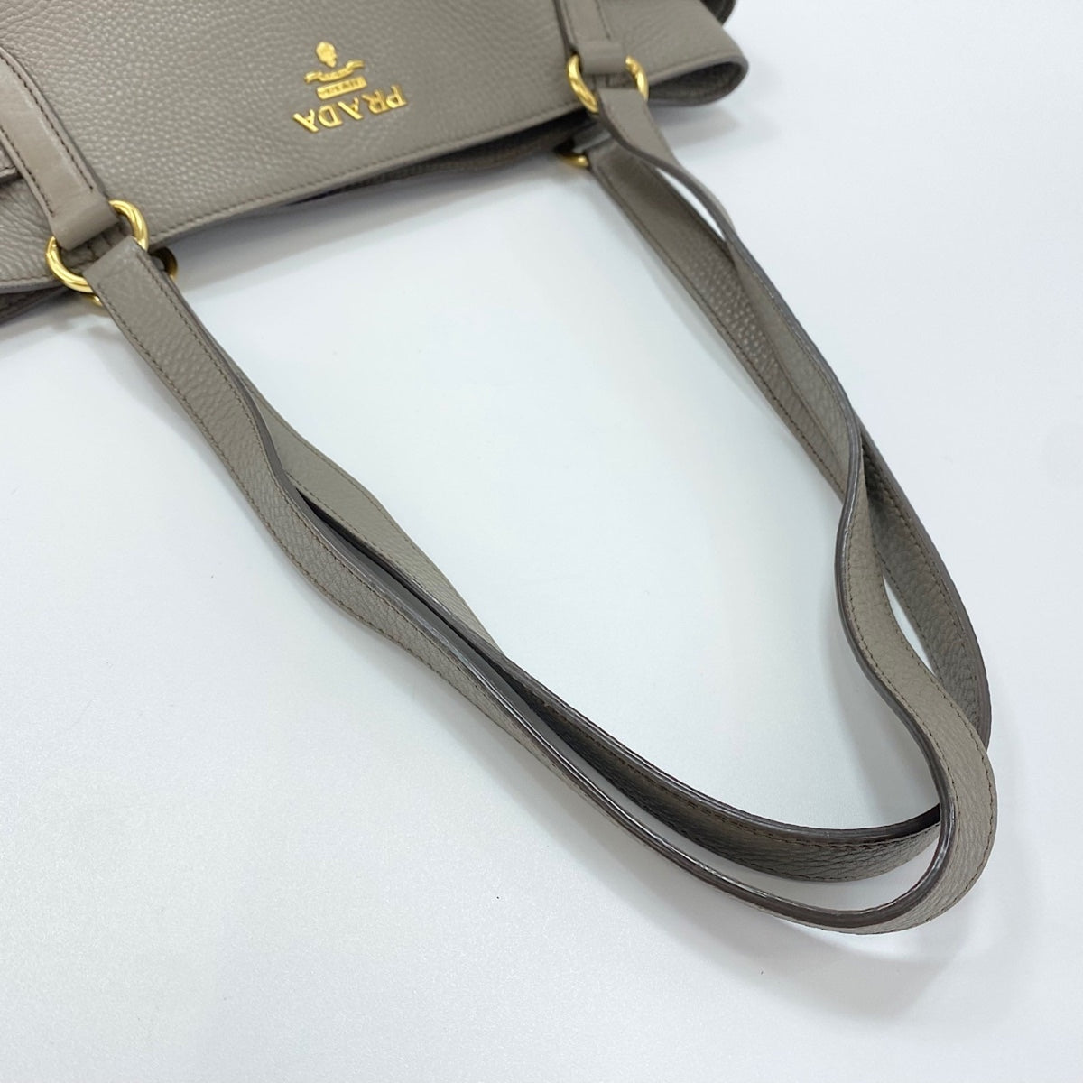 Prada Gray Leather Tote Bag (Pre-Owned)