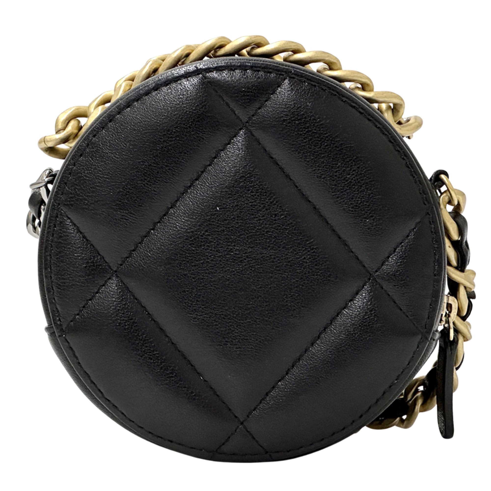 Chanel Black Leather Handbag Shoulder Bag (Pre-Owned)