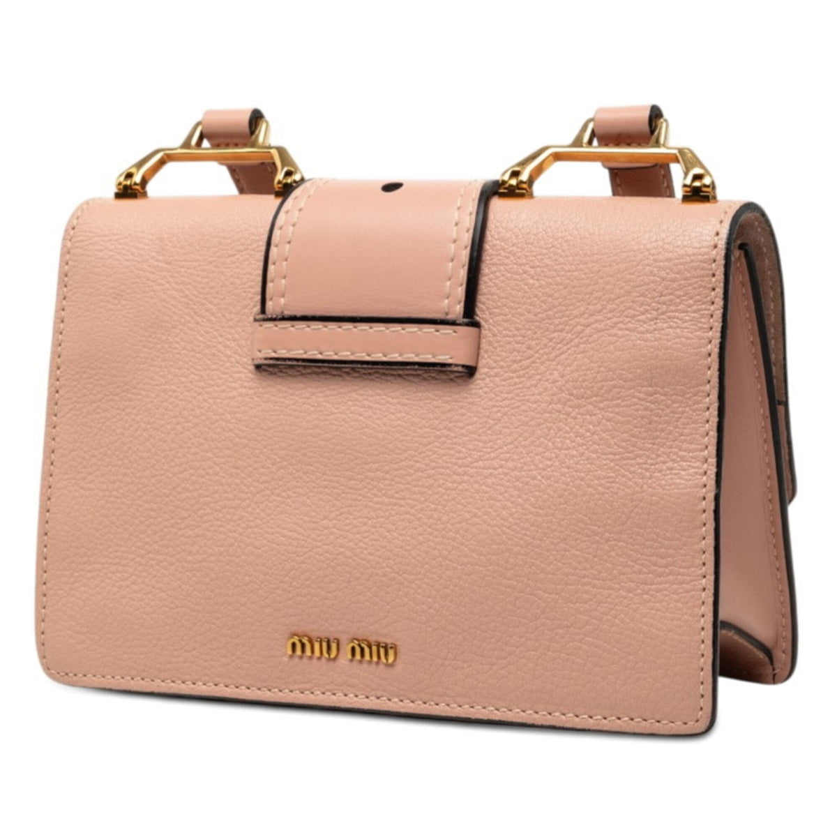 Miu Miu Light Pink Leather Rhinestone Shoulder Bag (Pre-Owned)