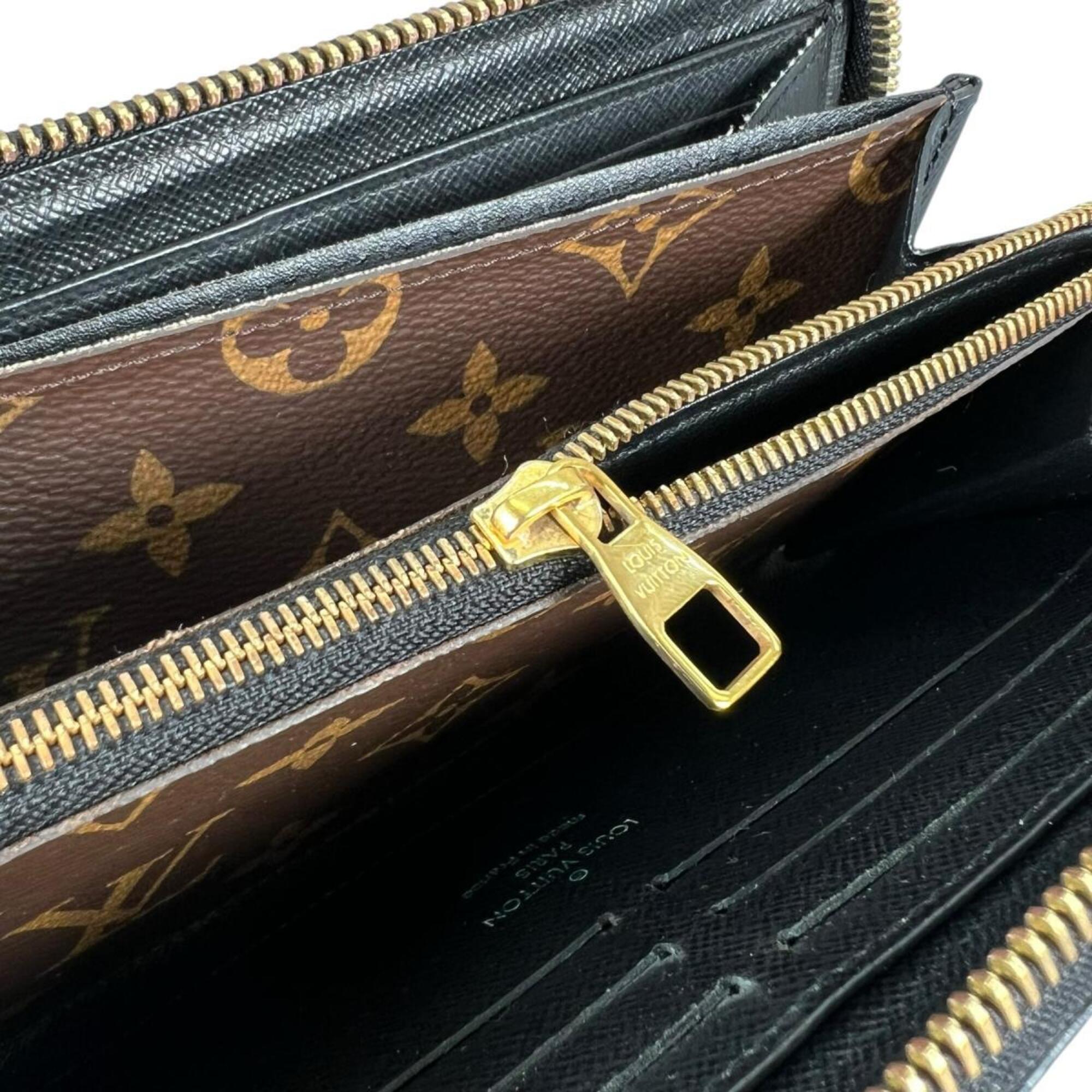 Louis Vuitton Black Brown Noir Monogram Canvas Long Wallet (Bi-Fold) (Pre-Owned)