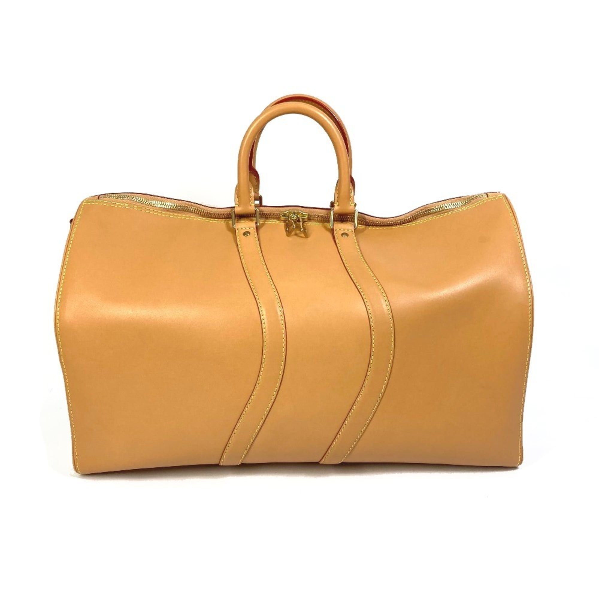 Louis Vuitton Beige Leather Boston Bag (Pre-Owned)