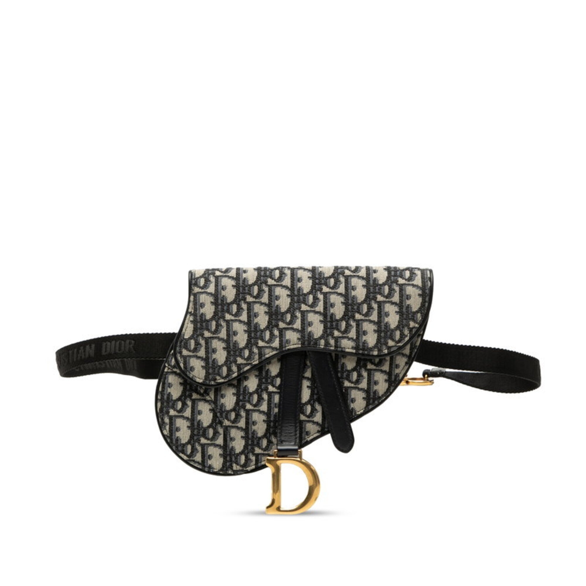 Christian Dior Beige Navy Canvas Leather Fanny Pack (Pre-Owned)