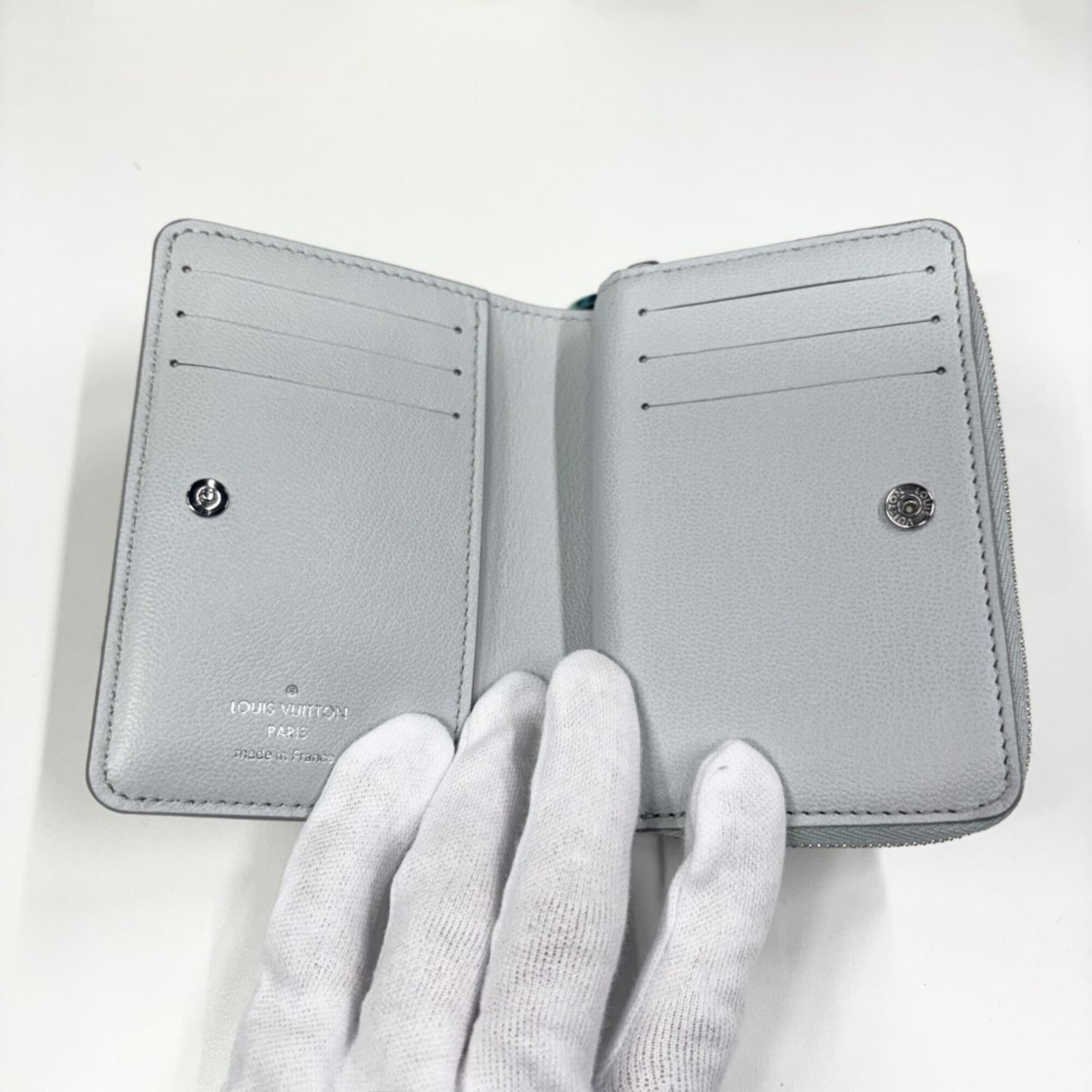 Louis Vuitton Blue Gray Monogram Wallet (Bi-Fold) (Pre-Owned)