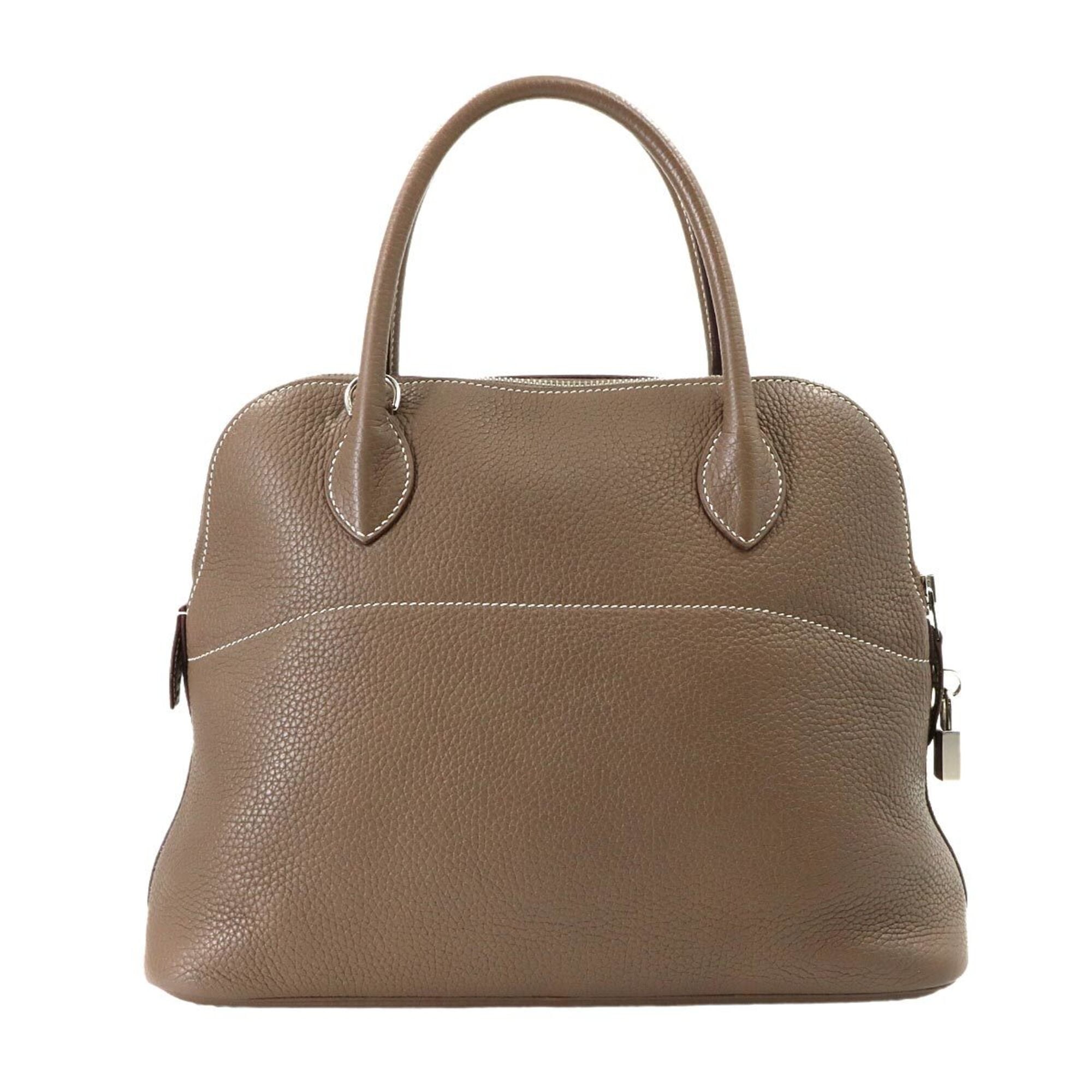 Hermes Etoupe Gray Taurillon Clemence Leather Handbag (Pre-Owned)