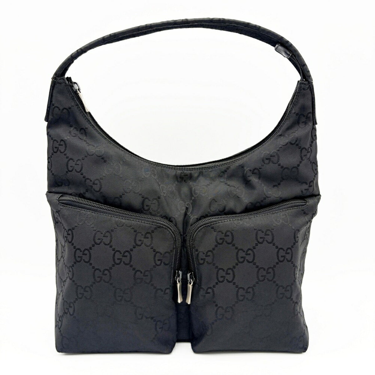 Gucci Black Nylon Leather Shoulder Bag (Pre-Owned)