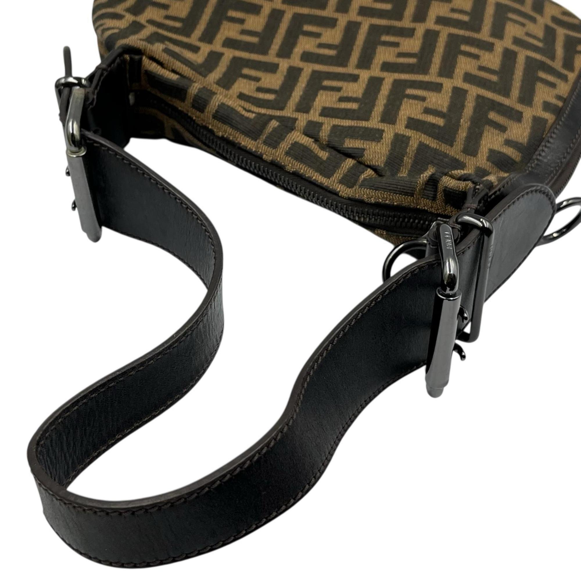 Fendi Black Brown Zucca Shoulder Bag (Pre-Owned)