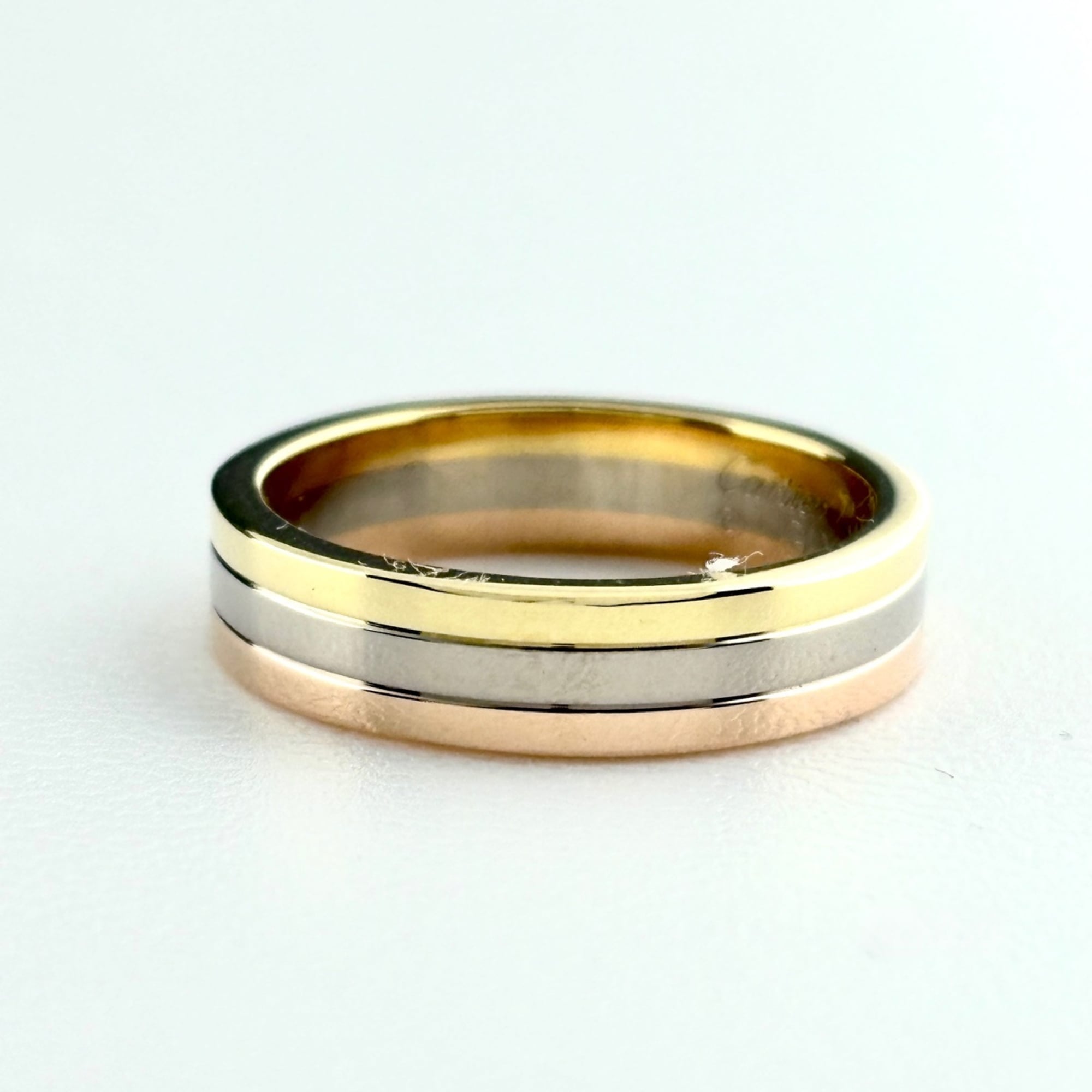 Cartier Pink White Yellow Band Ring (Pre-Owned)